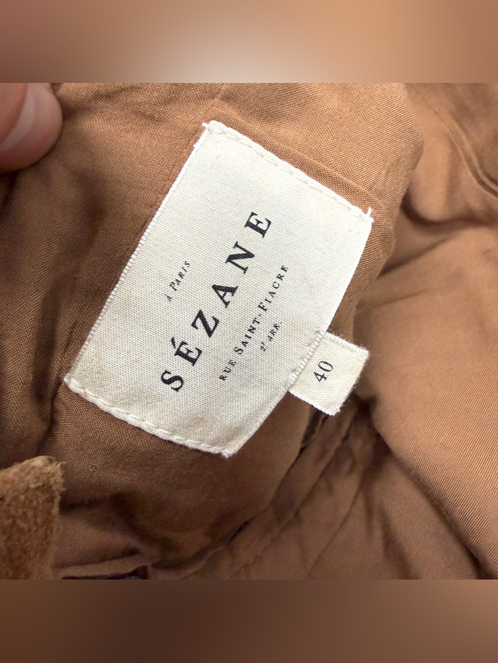 Sézane Meliora Suede Goat Leather Tan Long Fall Skirt - Picture 5 of 6